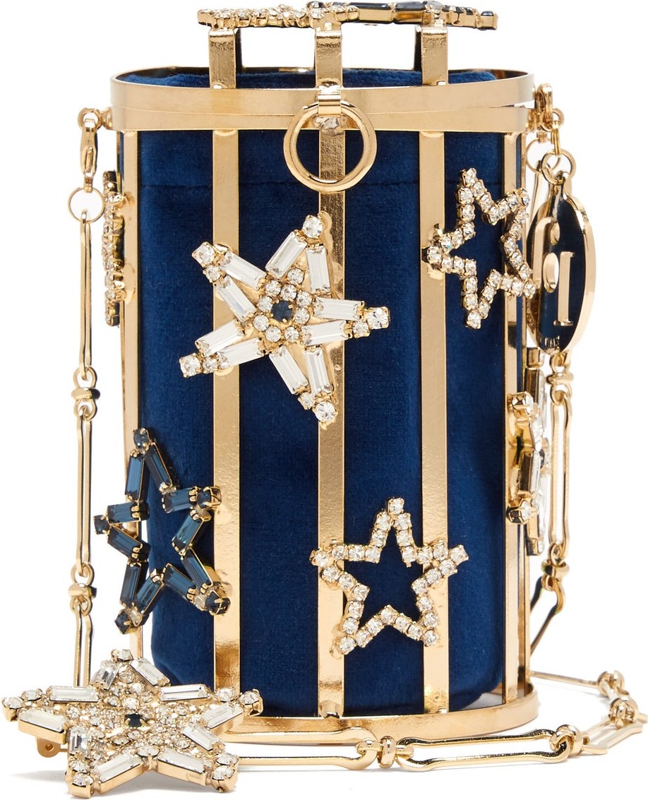 Rosantica Orfeo crystal-star and satin cross-body bag