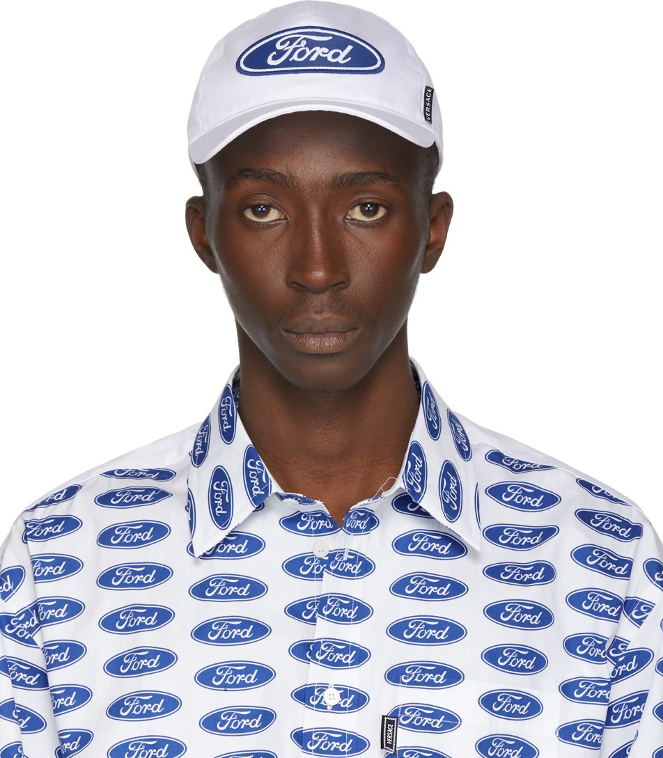Versace White Ford Edition Logo Cap
