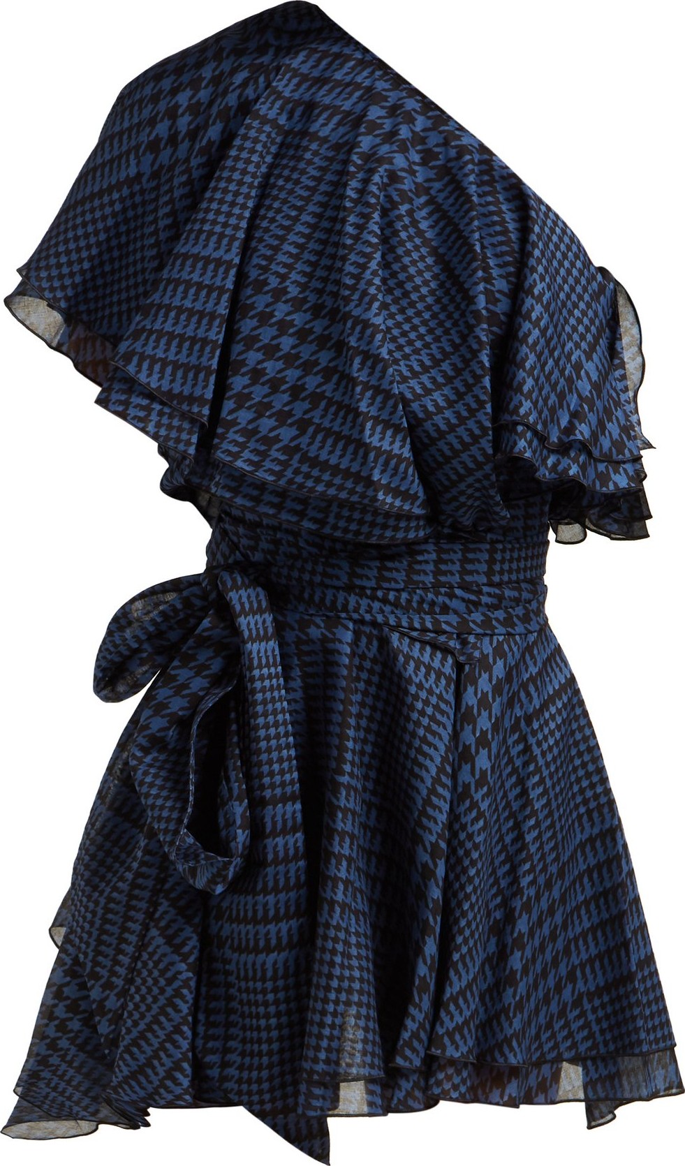 Alexandre Vauthier Houndstooth one-shoulder cotton mini dress