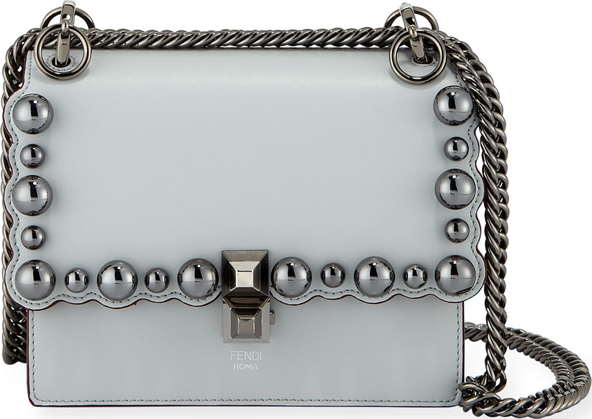 Fendi Kan I Small Pearly-Studded Leather Shoulder Bag