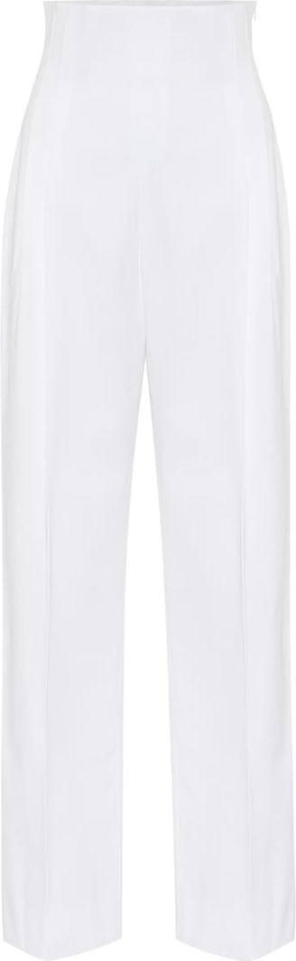 Alaïa High-rise cotton straight pants
