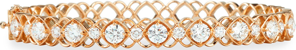 Jack Kelege & Company Rose Gold Diamond Oval Bangle Bracelet