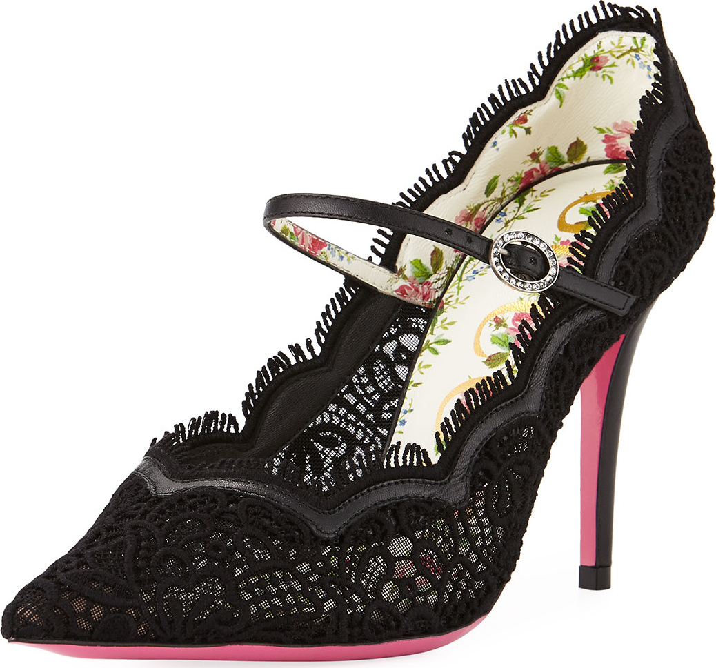Gucci Lace Mary Jane Pump