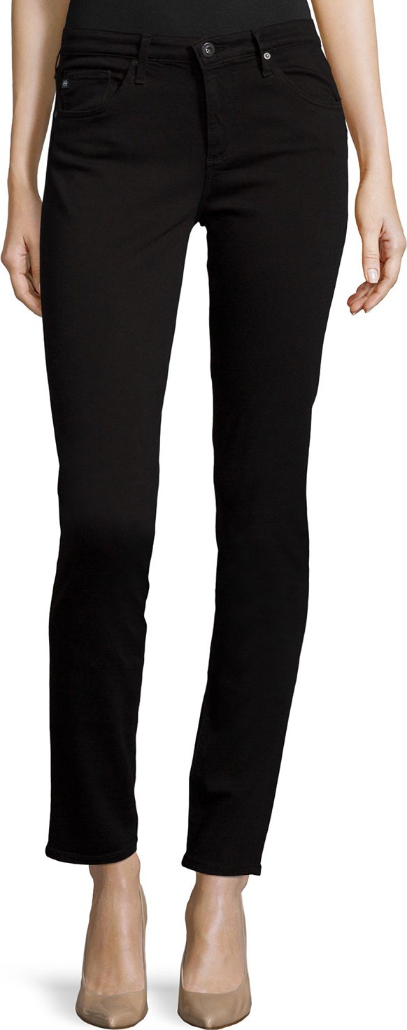 AG Jeans Prima Mid-Rise Skinny Jeans, Super Black