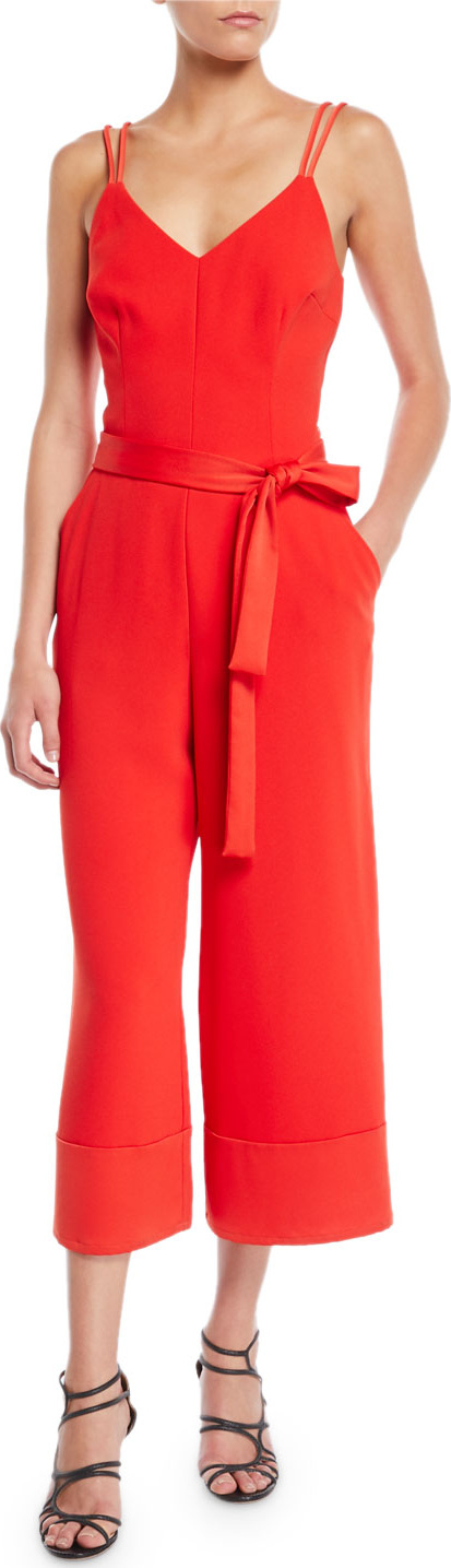 Trina Turk Cloud Sleeveless Jumpsuit w/ Tie Waist