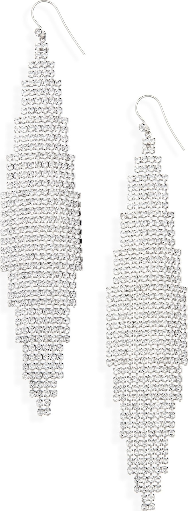 Saint Laurent Smoking Crystal Mesh Drop Earrings