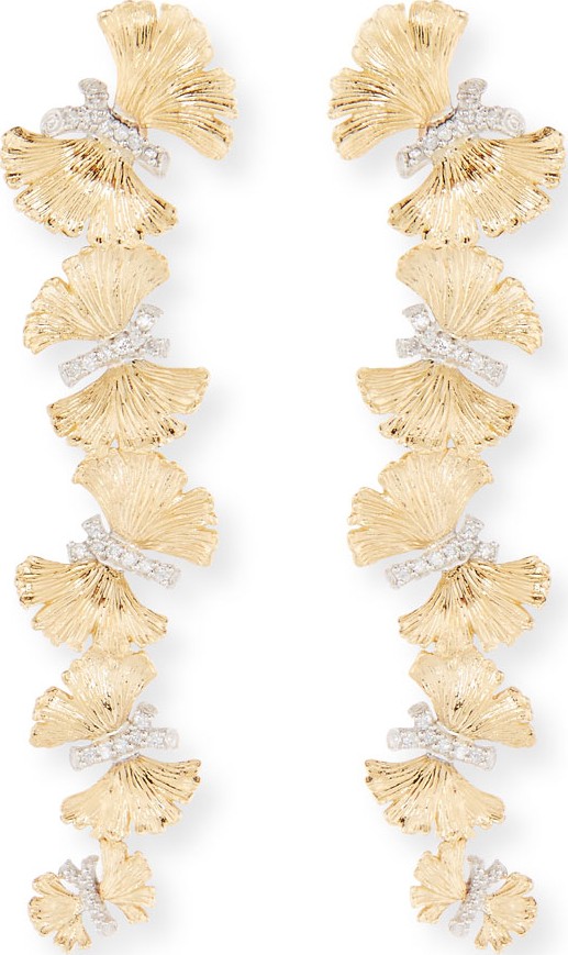 Michael Aram 18k Butterfly Ginkgo Diamond Earrings