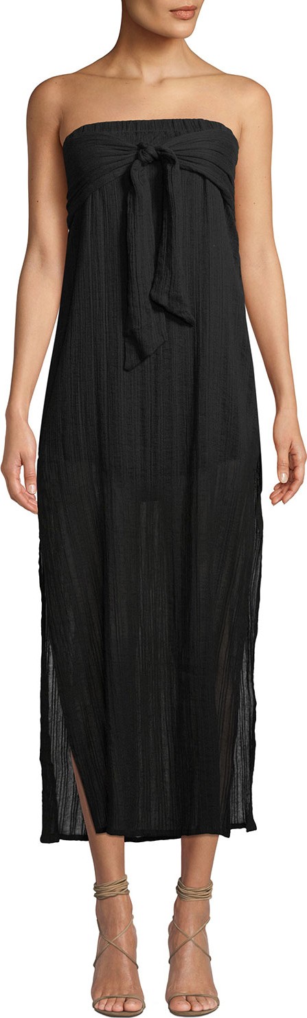 ViX Swimwear Tess Strapless Tie-Front Coverup Dress