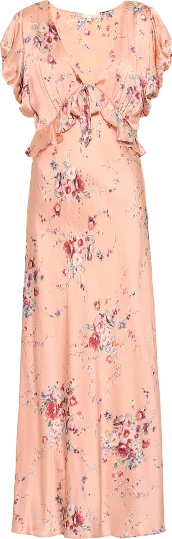 LOVESHACKFANCY Lillian floral silk dress