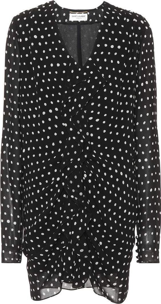 Saint Laurent Polka-dot crêpe minidress