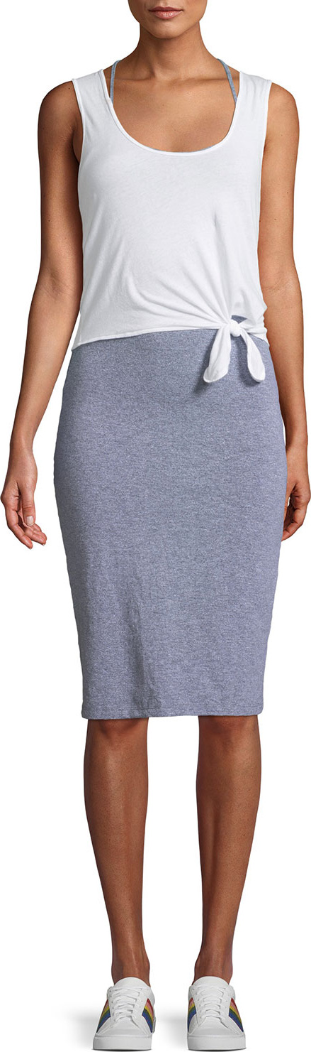 MONROW Double-Layer Knotted Tank Dress