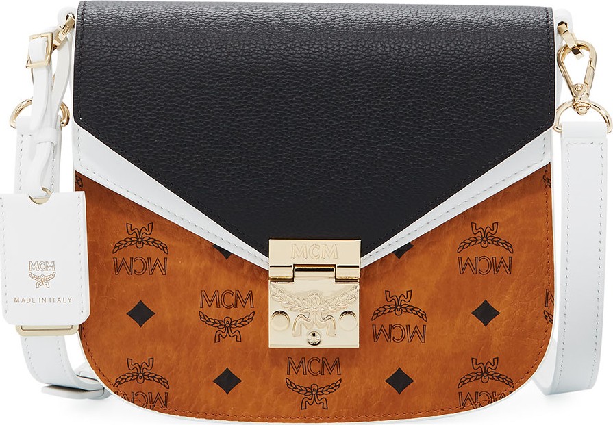 MCM Patricia Small Visetos & Leather Block Shoulder Bag