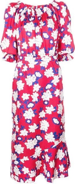 Saloni floral-print dress