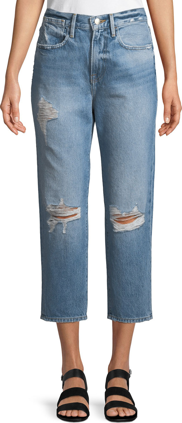 FRAME DENIM Le Stevie Cropped Straight-Leg Jeans