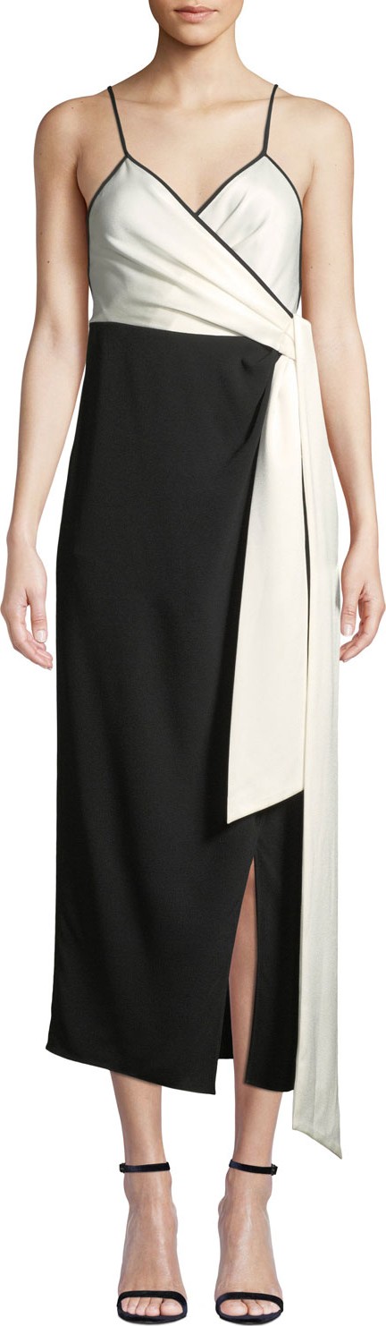 DIANE von FURSTENBERG Avila Colorblock V-Neck Wrap Dress