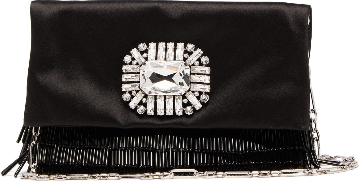 Jimmy Choo Titania crystal-embellished satin clutch