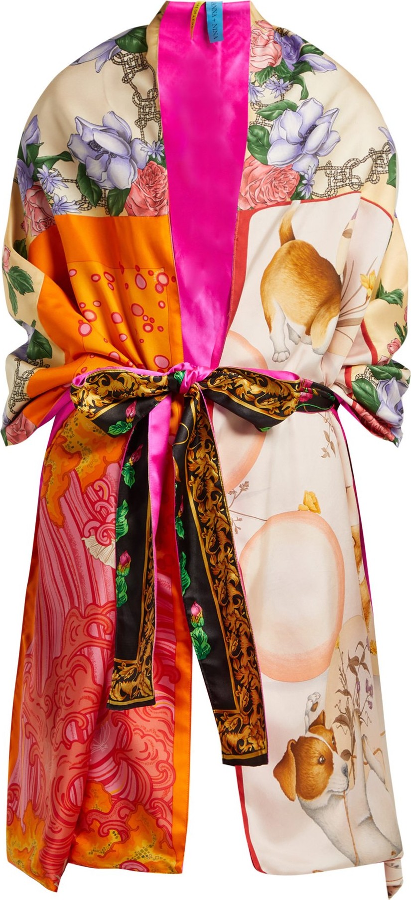 Rianna + Nina Vintage patchwork silk scarf stole