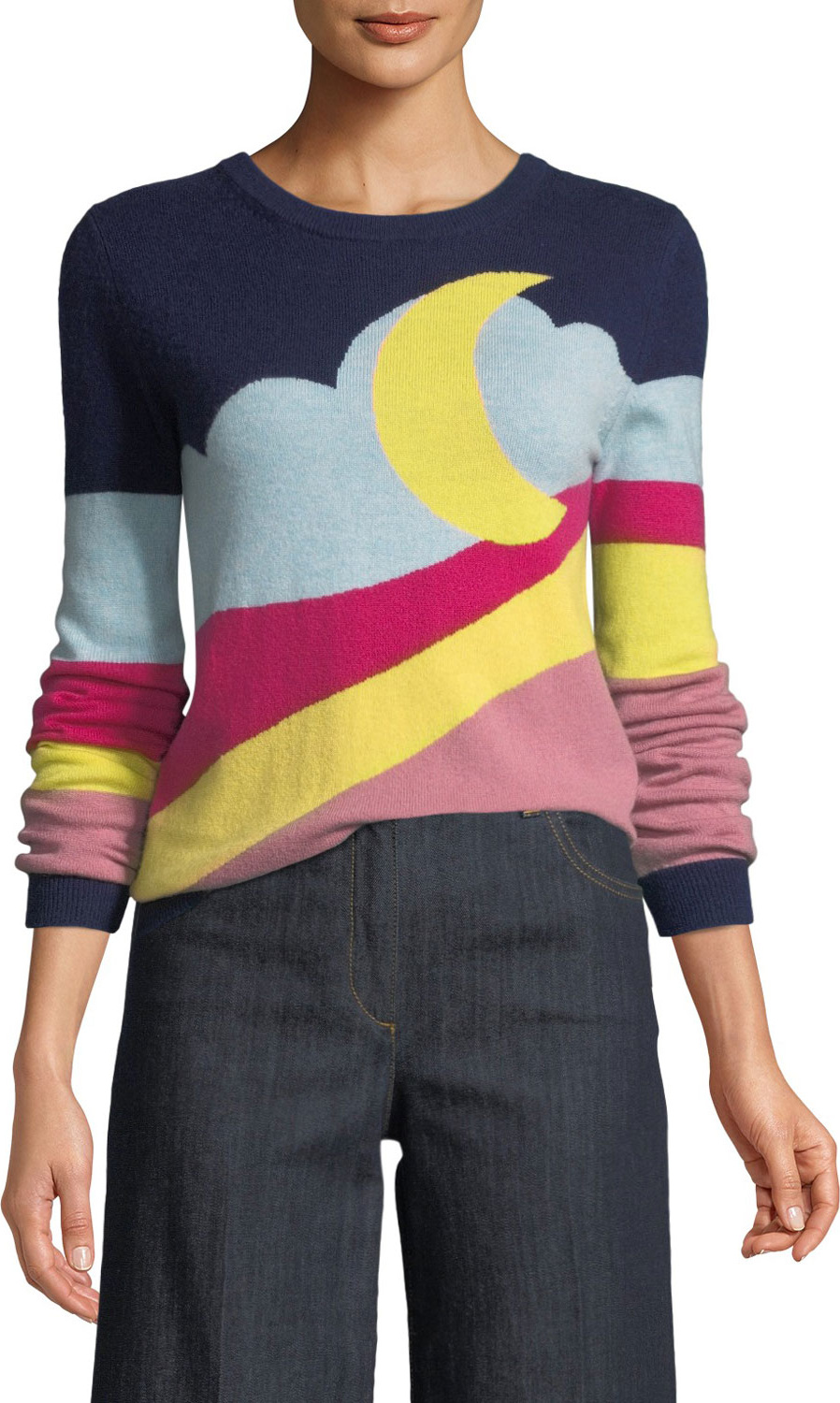 Boutique Moschino Moon-Print Pullover Sweater