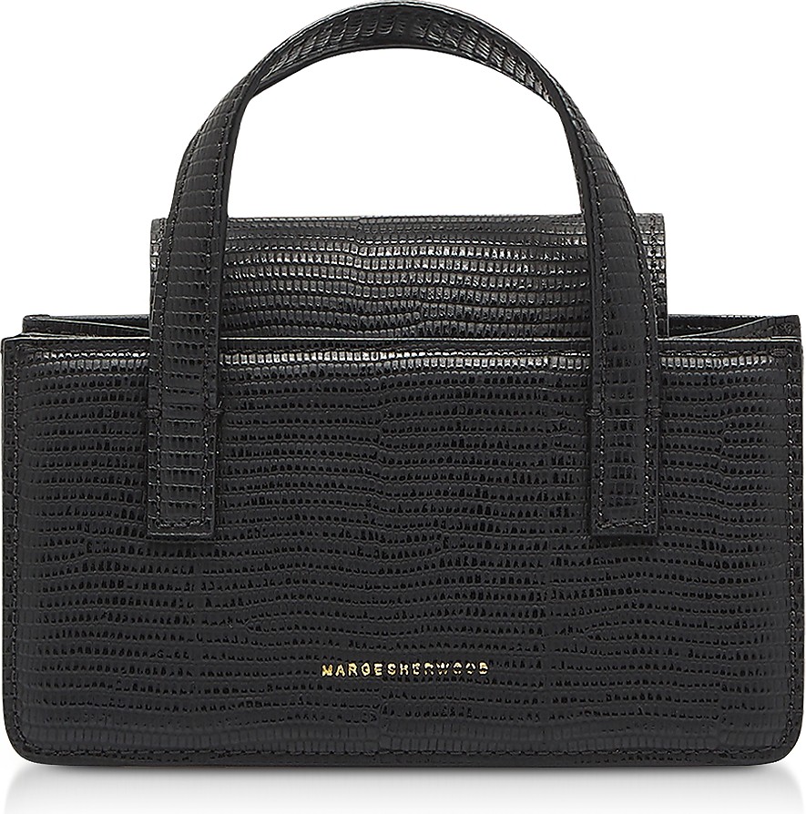 Marge Sherwood Lizard Embossed Leather Grandma Mini Tote