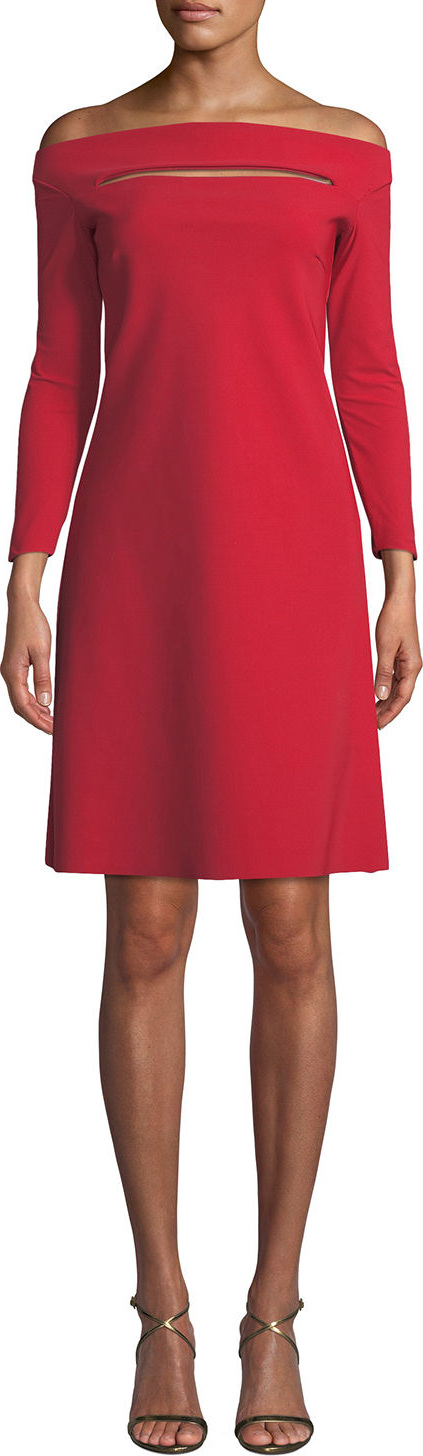 La Petite Robe di Chiara Boni Palomina Slit Off-the-Shoulder Dress