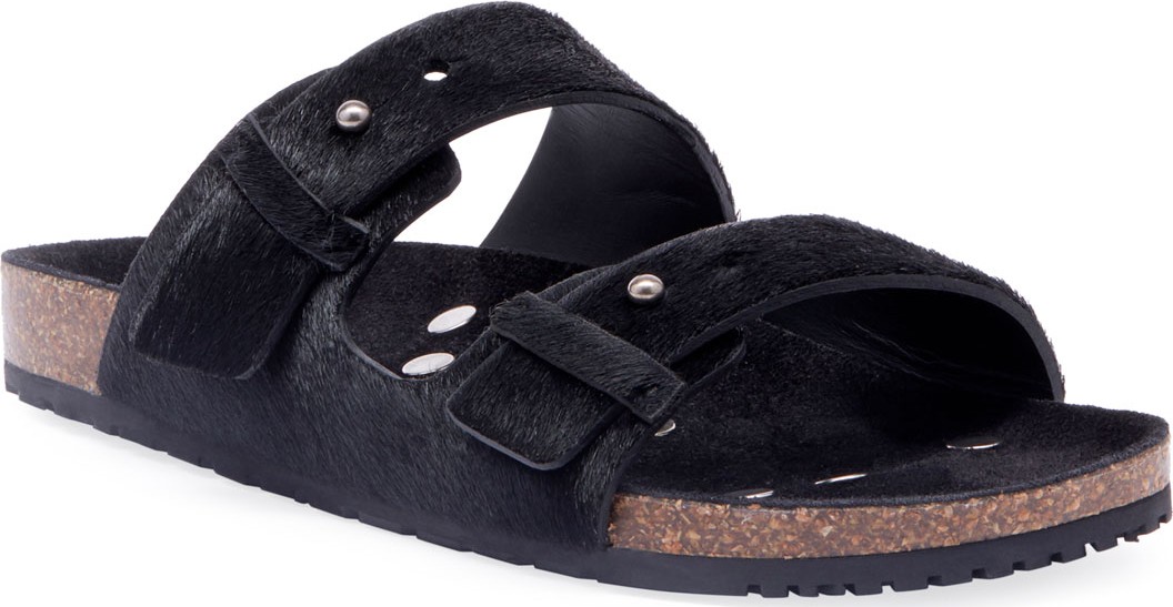 Saint Laurent Men's Jimmy 2Bridle Calf-Hair Sandals