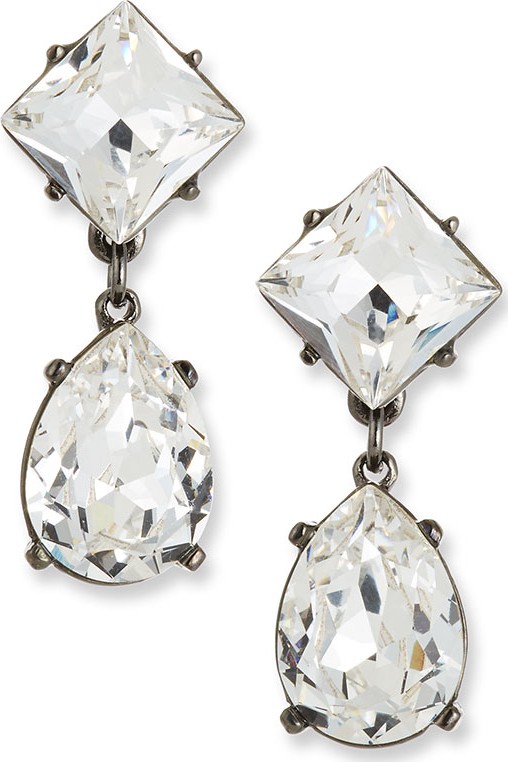 Kenneth Jay Lane Crystal Square & Teardrop Earrings