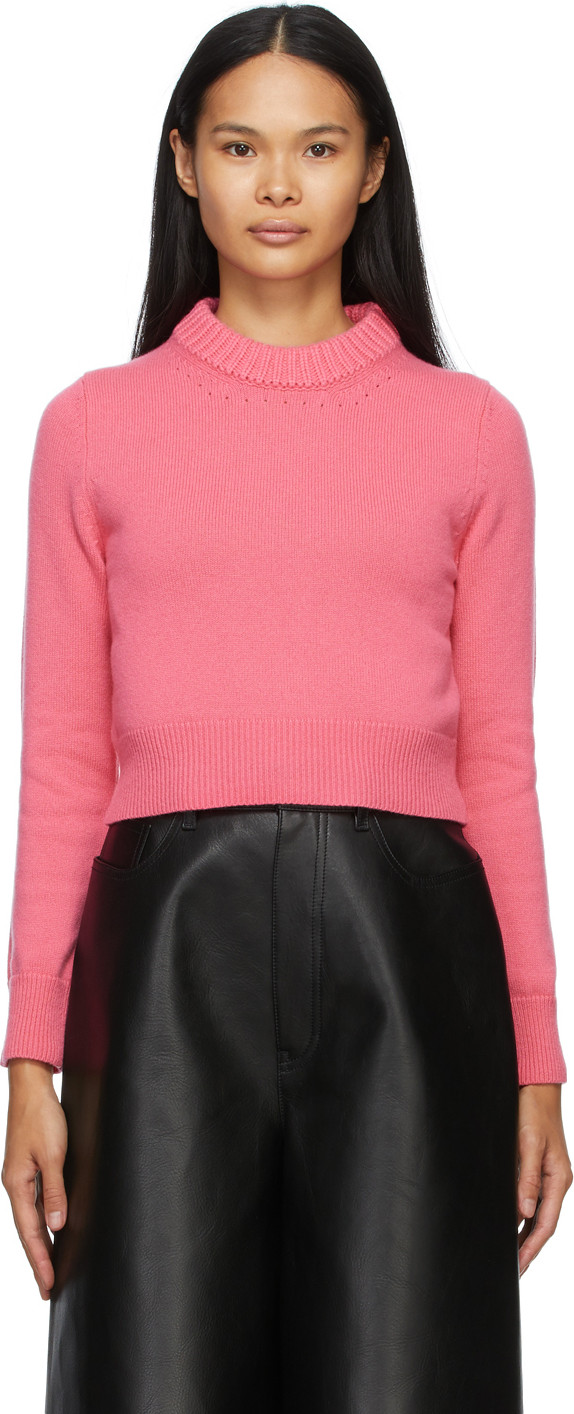 Alexander McQueen - Pink Cashmere Cropped Sweater