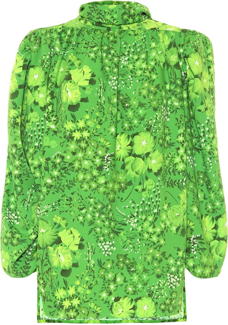 Balenciaga Twisted floral crêpe blouse