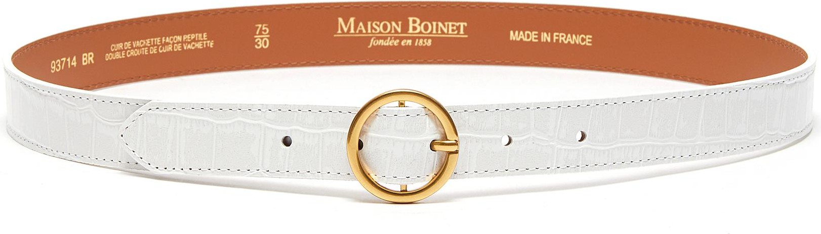 Maison Boinet Croc Embossed Leather Belt