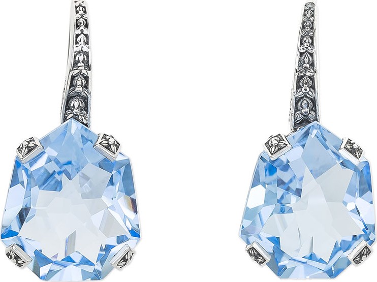 Stephen Dweck Galactical Freeform Quartz Earrings, Aquamarine