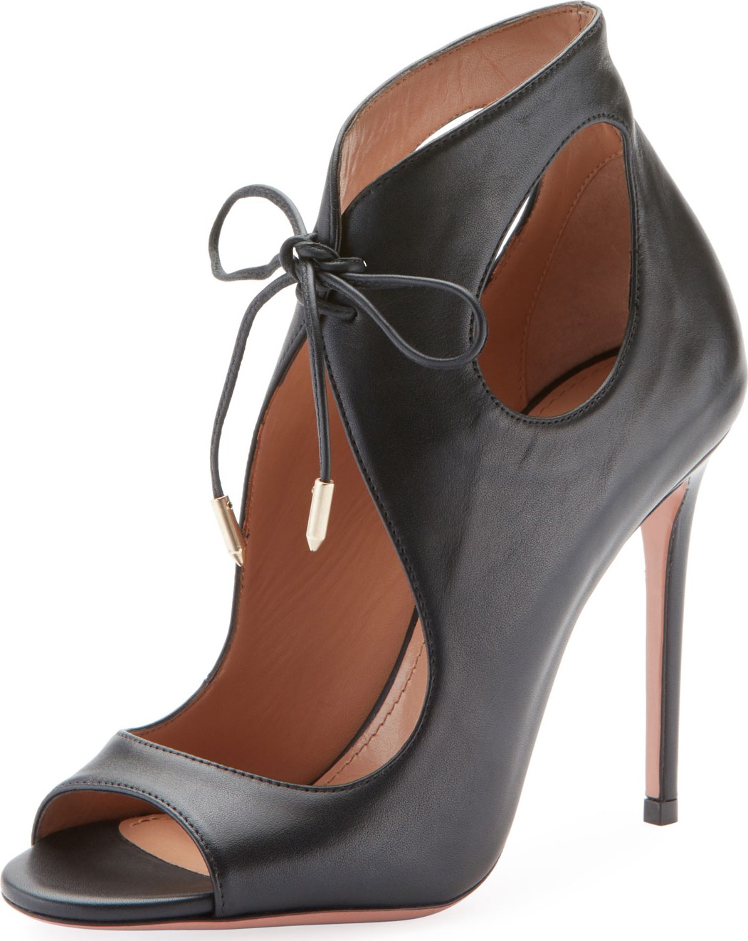 Aquazzura Sonam Cutout Open-Toe Booties