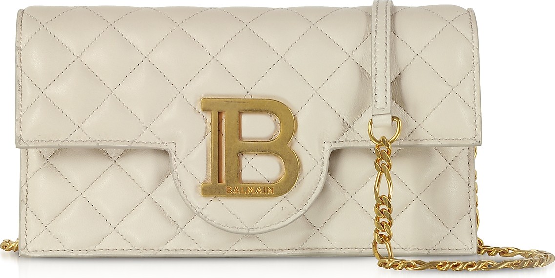 Balmain Quilted Leather B-Smartphone Case w/Chain Strap