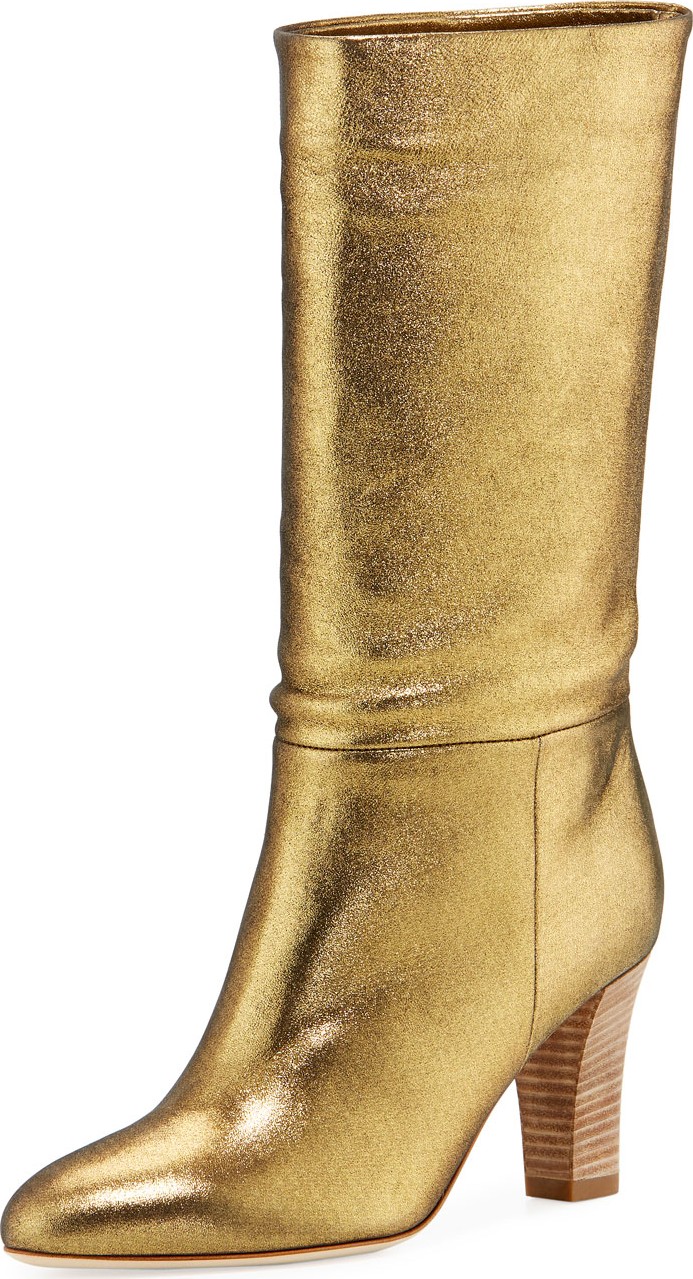 SJP by Sarah Jessica Parker Reign Metallic Leather Block-Heel Boots