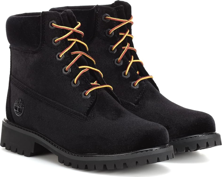 Off White x Timberland velvet ankle boots