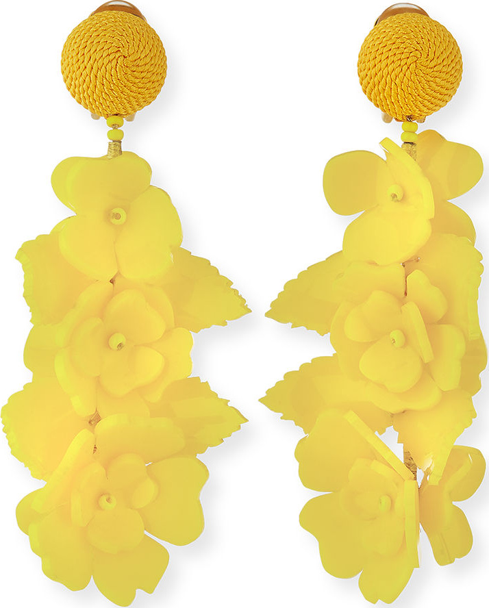 Oscar De La Renta Climbing Flower Clip-On Earrings