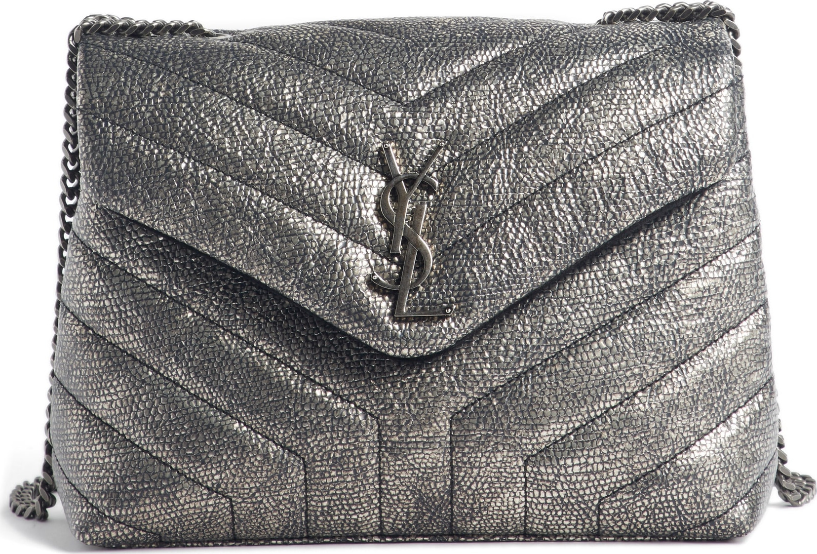 Saint Laurent Loulou Small Metallic Leather Shoulder Bag