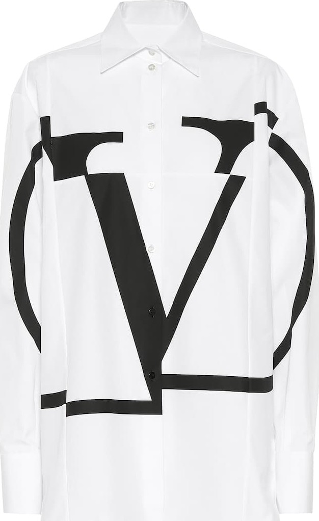 Valentino Printed cotton poplin shirt