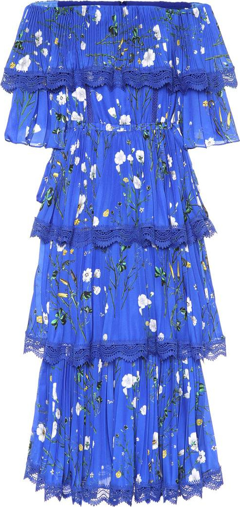 Self Portrait Exclusive to mytheresa.com – Floral-printed crêpe midi dress