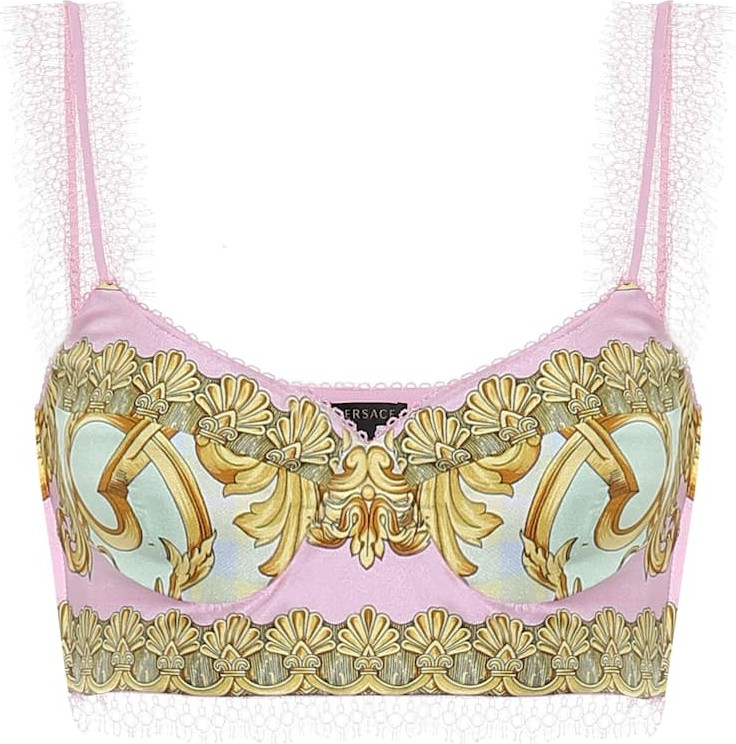 Versace Exclusive to Mytheresa – Printed silk bralette