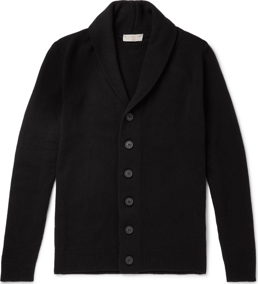 John Smedley Patterson Shawl-Collar Wool and Cashmere-Blend Cardigan