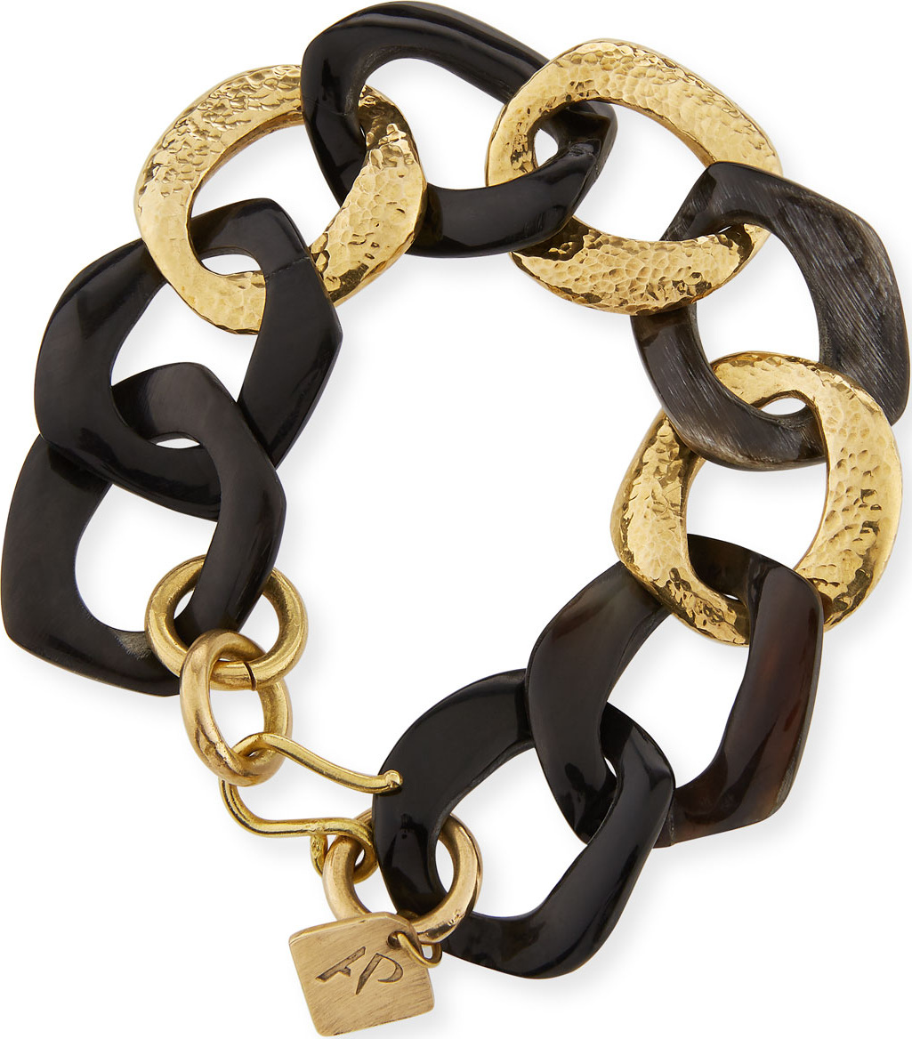 Ashley Pittman Salama Dark Horn & Bronze Link Bracelet