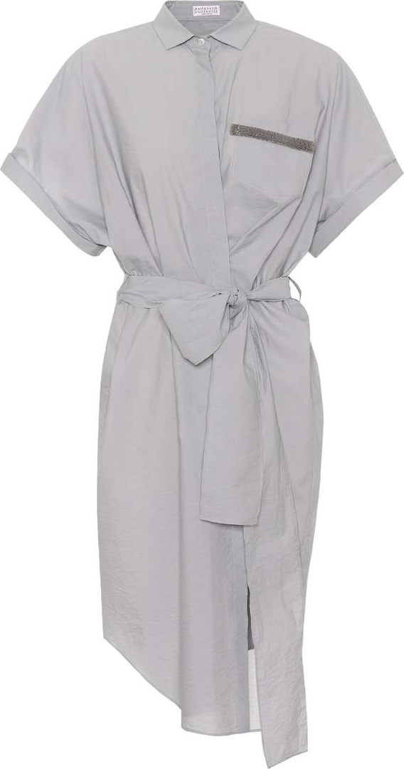 Brunello Cucinelli Embellished cotton-blend shirt