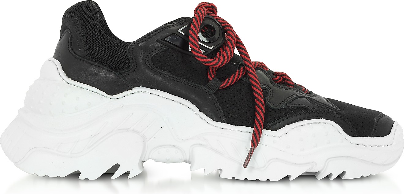 N°21 Black Synthetic & Leather Sneakers
