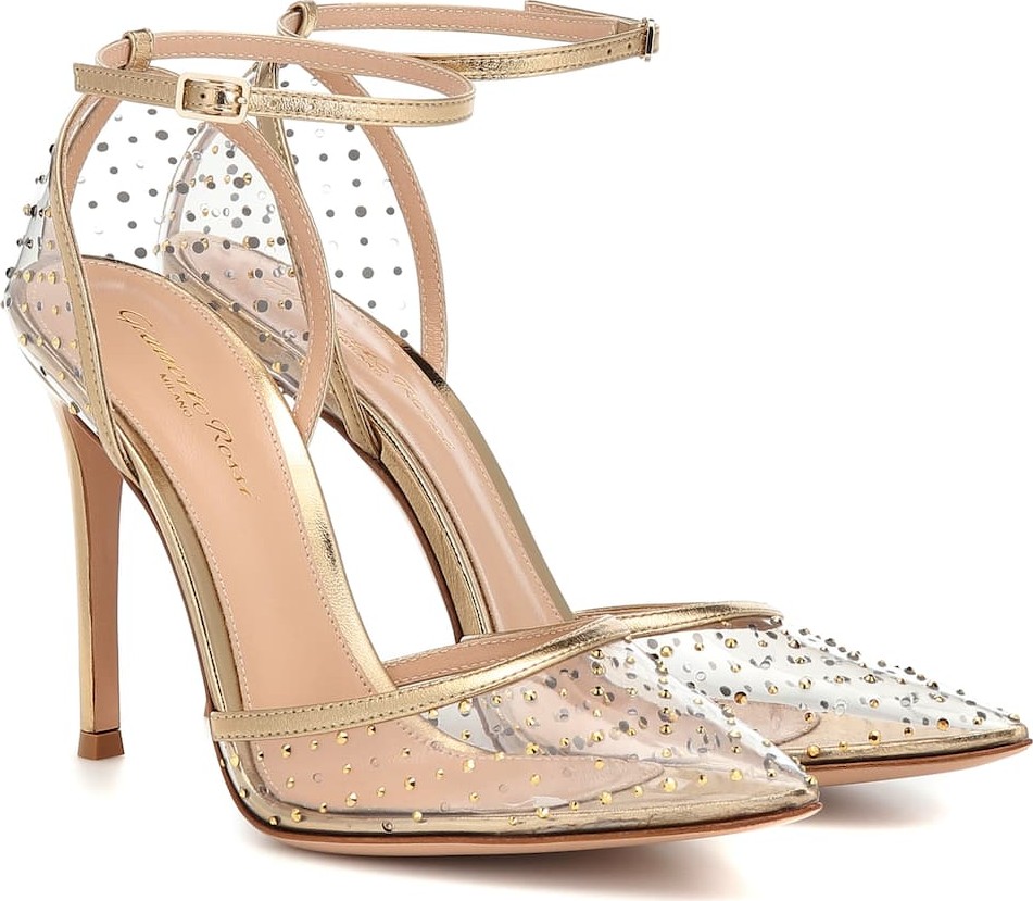 Gianvito Rossi PVC and metallic leather pumps