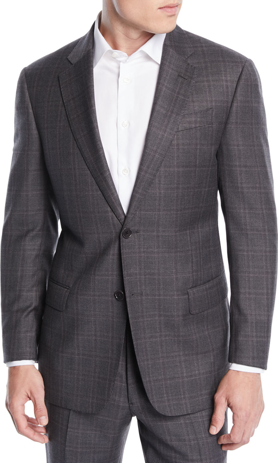 Emporio Armani Men's Windowpane Wool Two-Piece Suit
