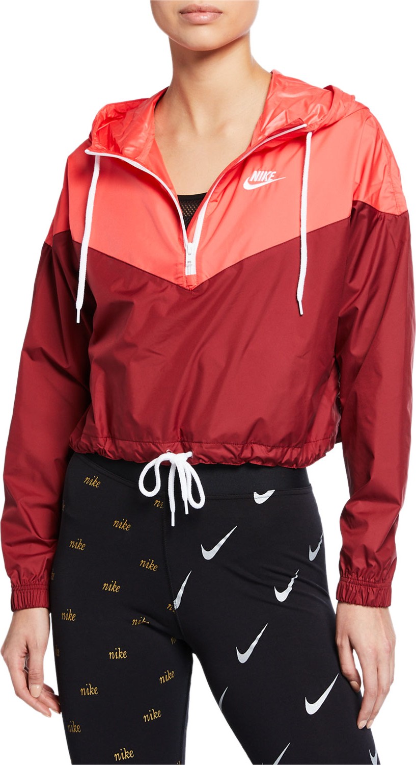 Nike Two-Tone Cropped Hooded Wind-Resistant Jacket Nike Two-Tone Cropped Hooded Wind-Resistant Jacket