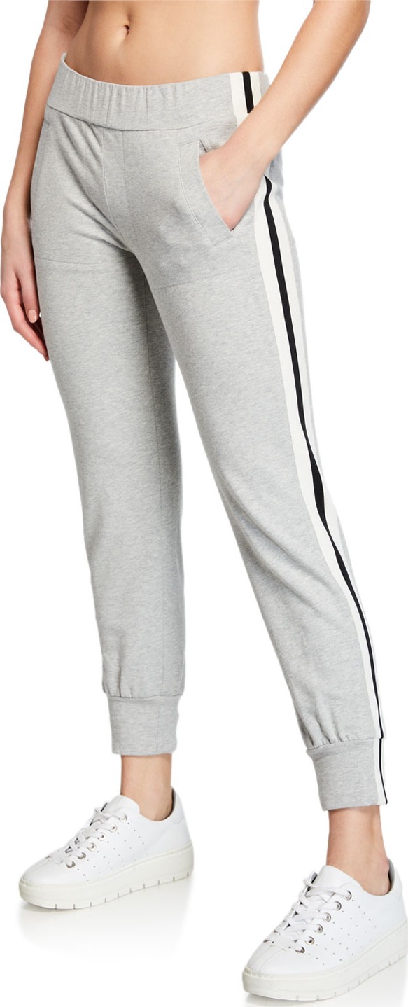 Norma Kamali Side-Stripe Jogger Pants