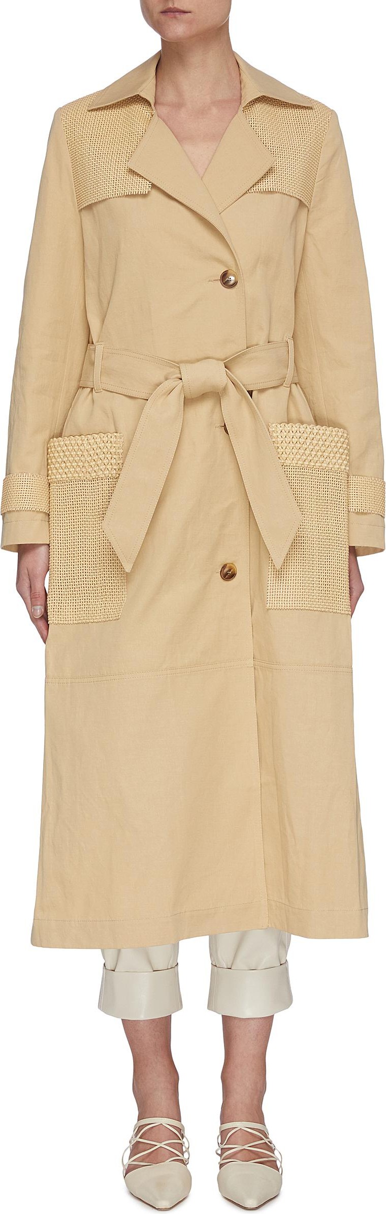 Nanushka 'Alex' fabric block trench coat