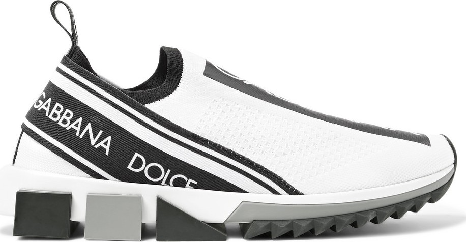 Dolce & Gabbana Sorrento Logo-Print Stretch-Knit Slip-On Sneakers