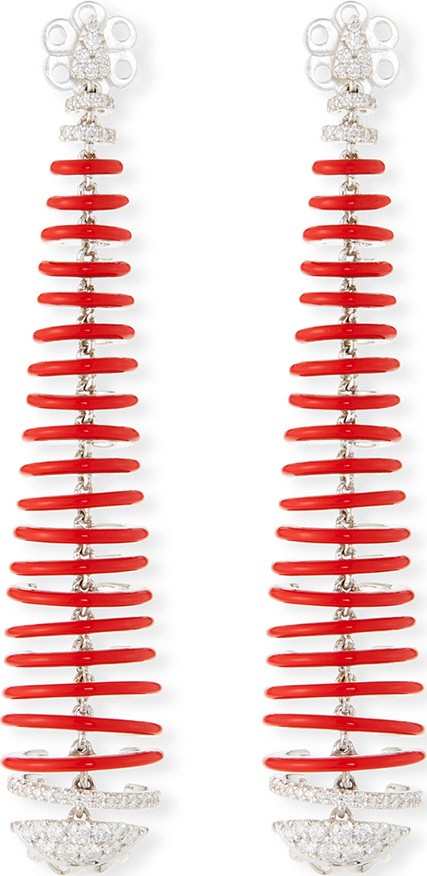 Etho Maria Diamonds in Red 18k White Gold Dangle Earrings